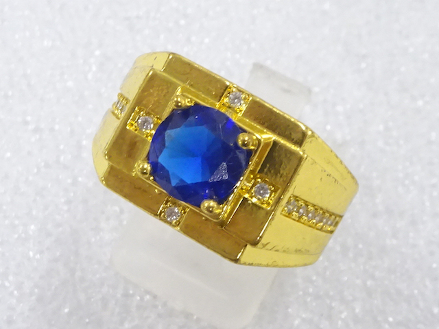 JAPANESE KIMONO / ANTIQUE COLORED STONE RING (SIZE 23.5)